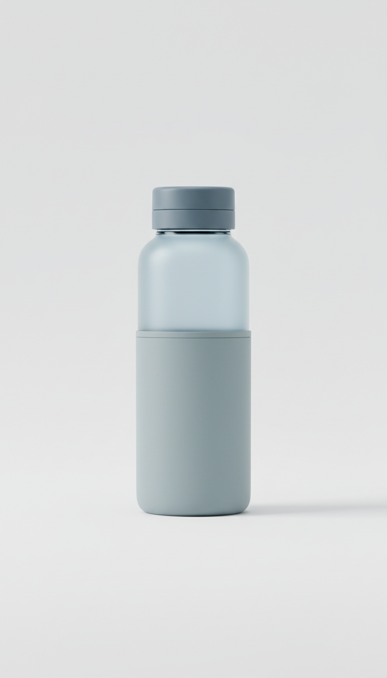 Trinkflasche mit schlankem Kunststoffkörper