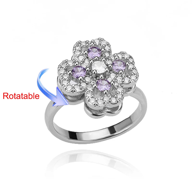 Drehring Vierblättriges Kleeblatt – Anti-Stress-Ring Gold Edelstahl