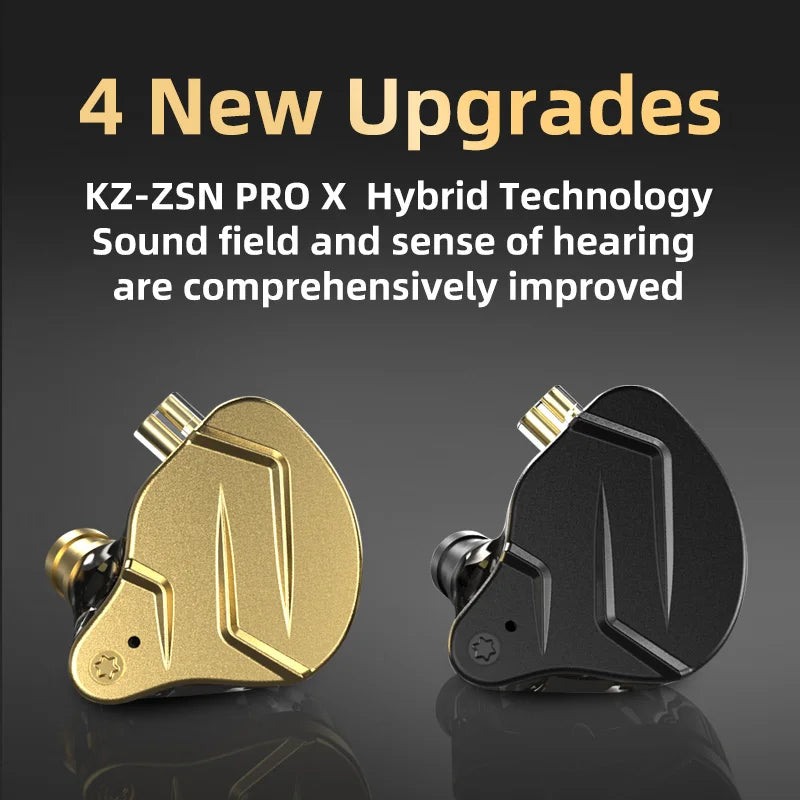 KZ ZSN Pro X 1DD + 1BA Metall HiFi In-Ear-Kopfhörer – Hybrid-Treiber Bass-Ohrhörer – Sport-Headset mit sehr geringer Klangverzerrung