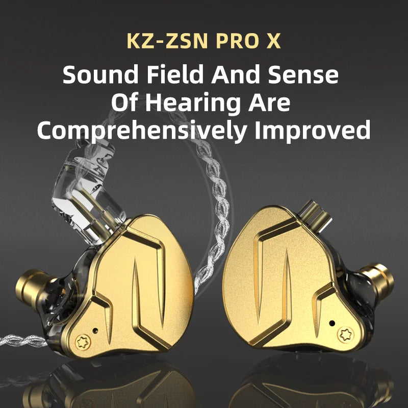 KZ ZSN Pro X 1DD + 1BA Metall HiFi In-Ear-Kopfhörer – Hybrid-Treiber Bass-Ohrhörer – Sport-Headset mit sehr geringer Klangverzerrung