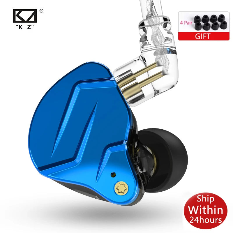 KZ ZSN Pro X 1DD + 1BA Metall HiFi In-Ear-Kopfhörer – Hybrid-Treiber Bass-Ohrhörer – Sport-Headset mit sehr geringer Klangverzerrung