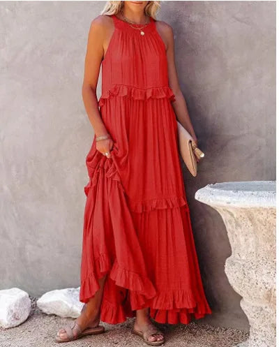 Lotus leaf edge dresses for women