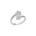 Zirkonia Doppelstern-Ring Gold – Trendiger Edelstahlring für Damen