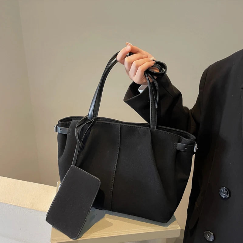Wildleder Schultertasche Damen – Leichte Große Shopper Bucket Bag