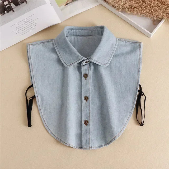 Fashion 2025 Front Tie White Fake Collar for Women Stand Detachable Collar Fake Girls Vintage Lace Ladies False Blouse Collar