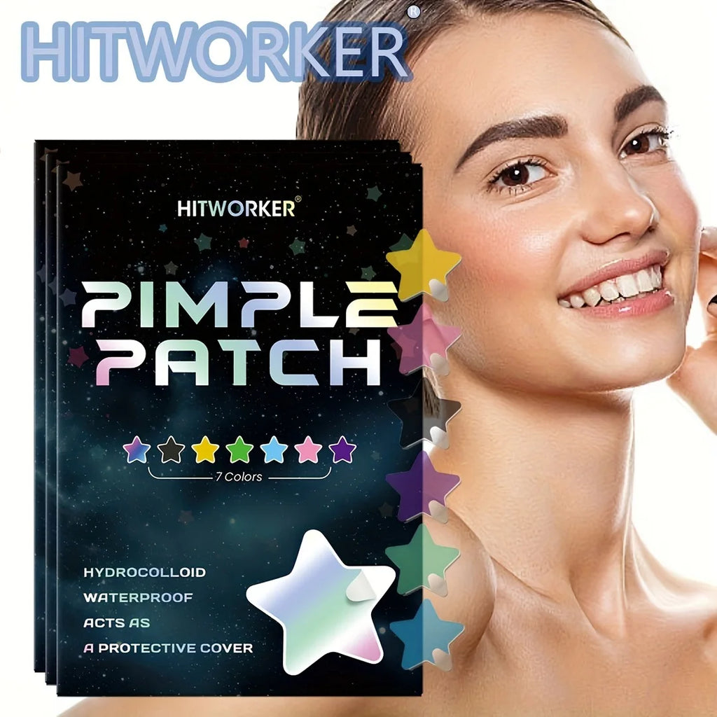 Stern Pickel-Patches 840 Stück – 7 Farben Hydrokolloid Akne-Pflaster
