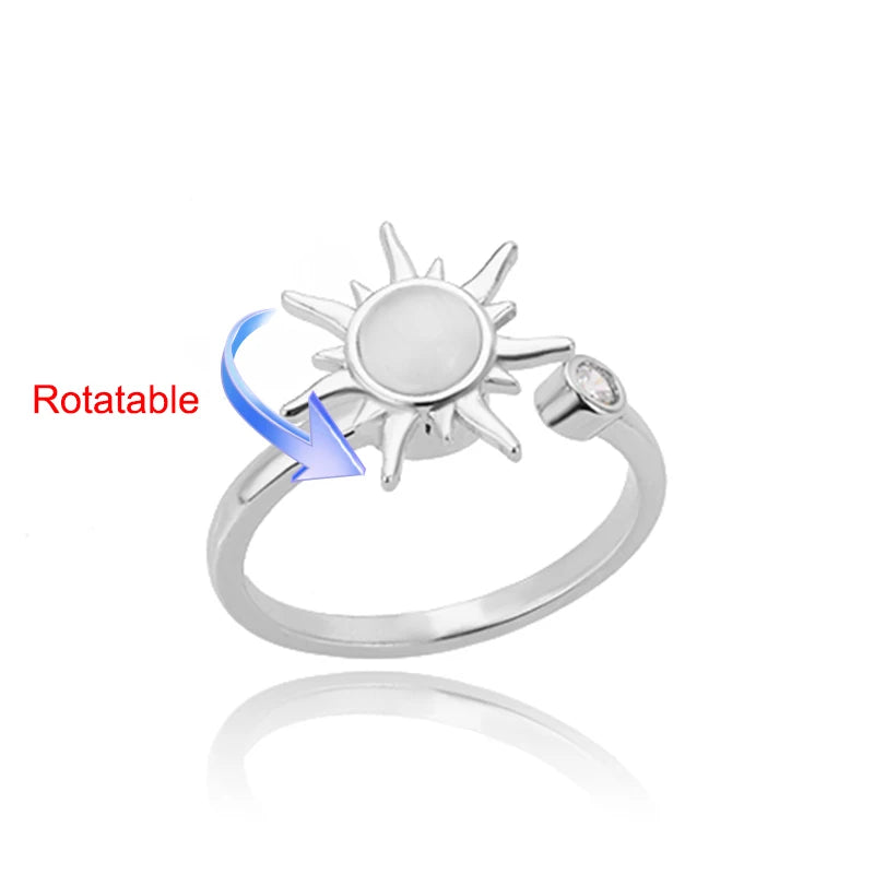 Drehring Vierblättriges Kleeblatt – Anti-Stress-Ring Gold Edelstahl