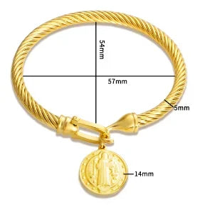 Fashion Simple Stainless Steel 3 Crystal Bracelet Bangle