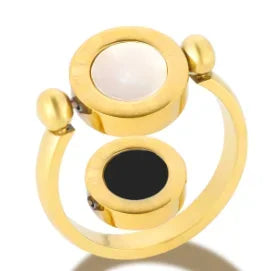 Stainless Steel Ring for Women Inlaid Zircon Rings Waterproof Romantic Fashion Jewelry