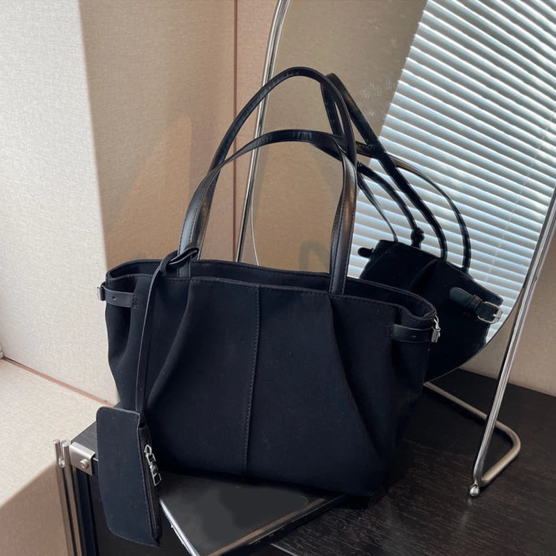 Wildleder Schultertasche Damen – Leichte Große Shopper Bucket Bag