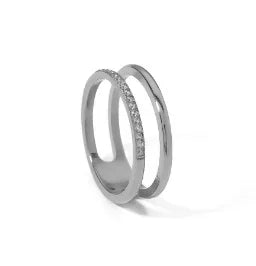 Stainless Steel Ring for Women Inlaid Zircon Rings Waterproof Romantic Fashion Jewelry