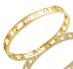 Fashion Simple Stainless Steel 3 Crystal Bracelet Bangle