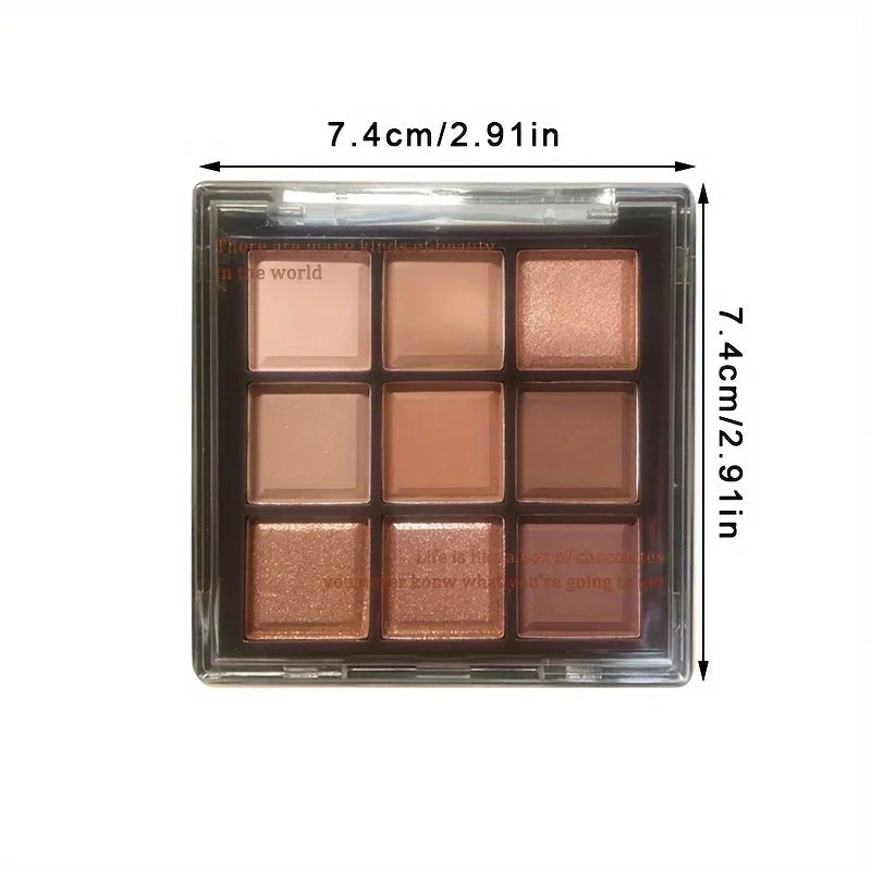 Lidschatten-Palette Mocha Chocolate 9 Farben – Matt, Perl & Glitter