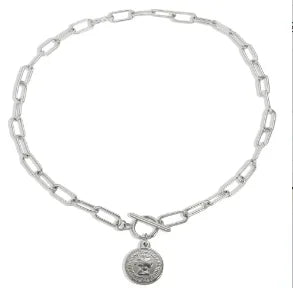 Quadratische Anhänger-Halskette aus Edelstahl mit feiner Kette für Damen