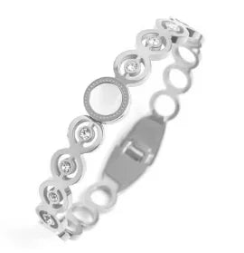 Fashion Simple Stainless Steel 3 Crystal Bracelet Bangle