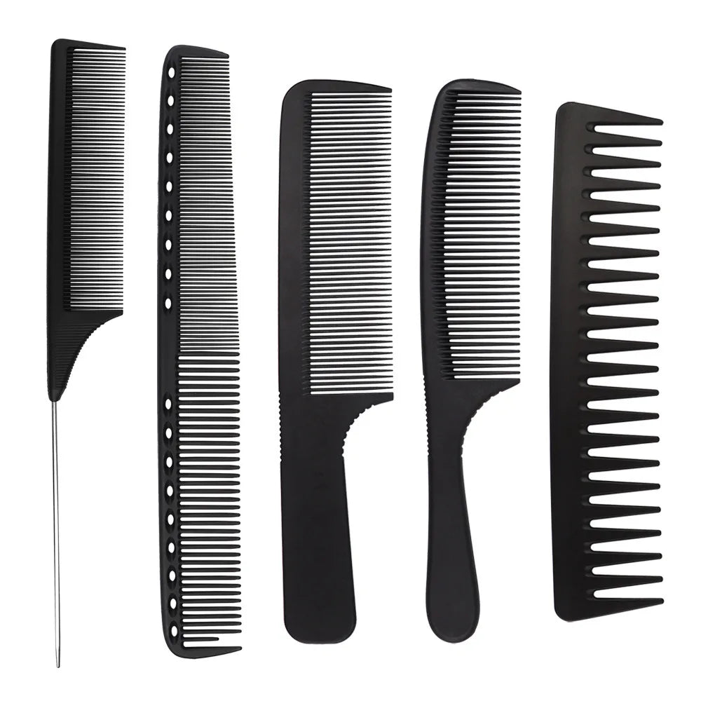 14Styles Hairdressing Carbon Comb for Haircut Barber Anti Static Black Rat Tail Comb Beauty Professional Hair Styling Tools Comb