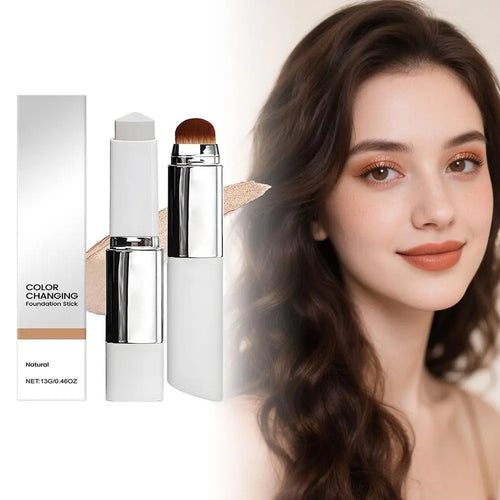 2-in-1 Farbwechselnde Foundation-Stick-Flüssigfoundation – Leicht, Feuchtigkeitsspendend & Aufhellend – Farbwechselnde Foundation für alle Hauttypen