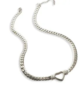 Quadratische Anhänger-Halskette aus Edelstahl mit feiner Kette für Damen