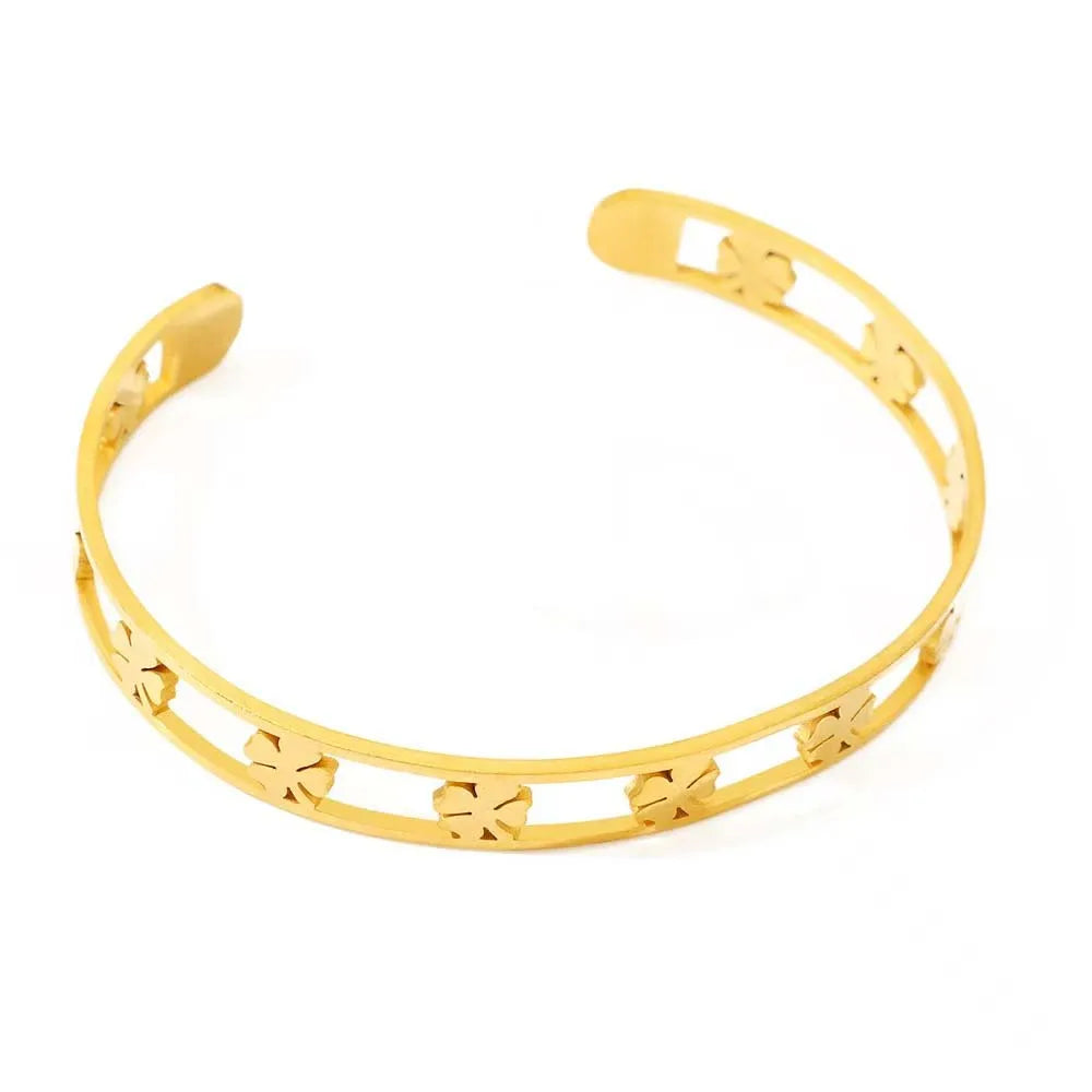 Fashion Simple Stainless Steel 3 Crystal Bracelet Bangle