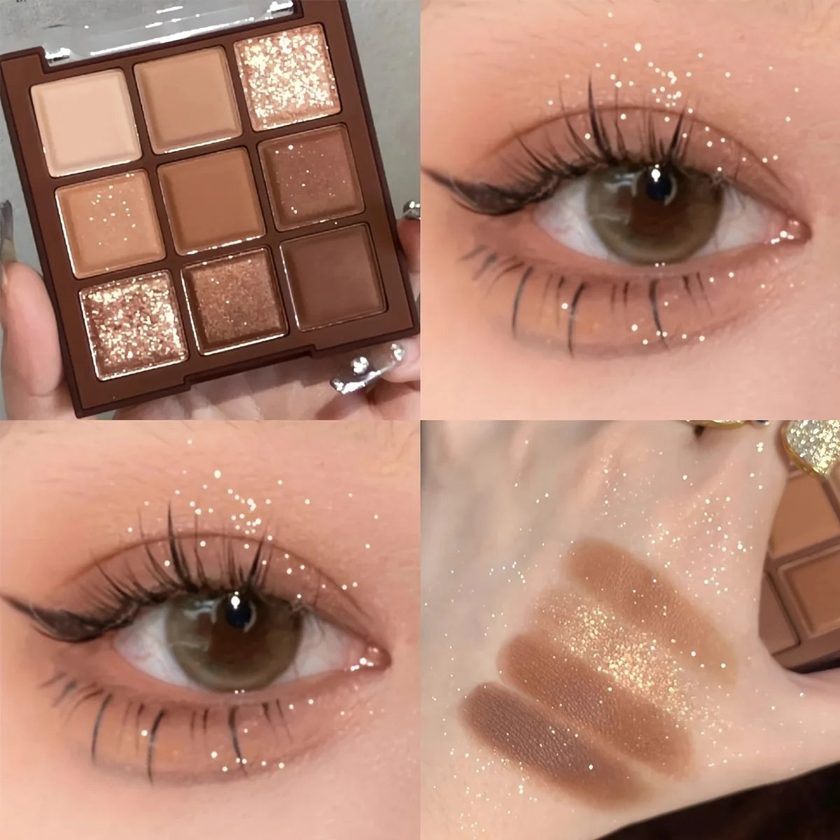 Lidschatten-Palette Mocha Chocolate 9 Farben – Matt, Perl & Glitter