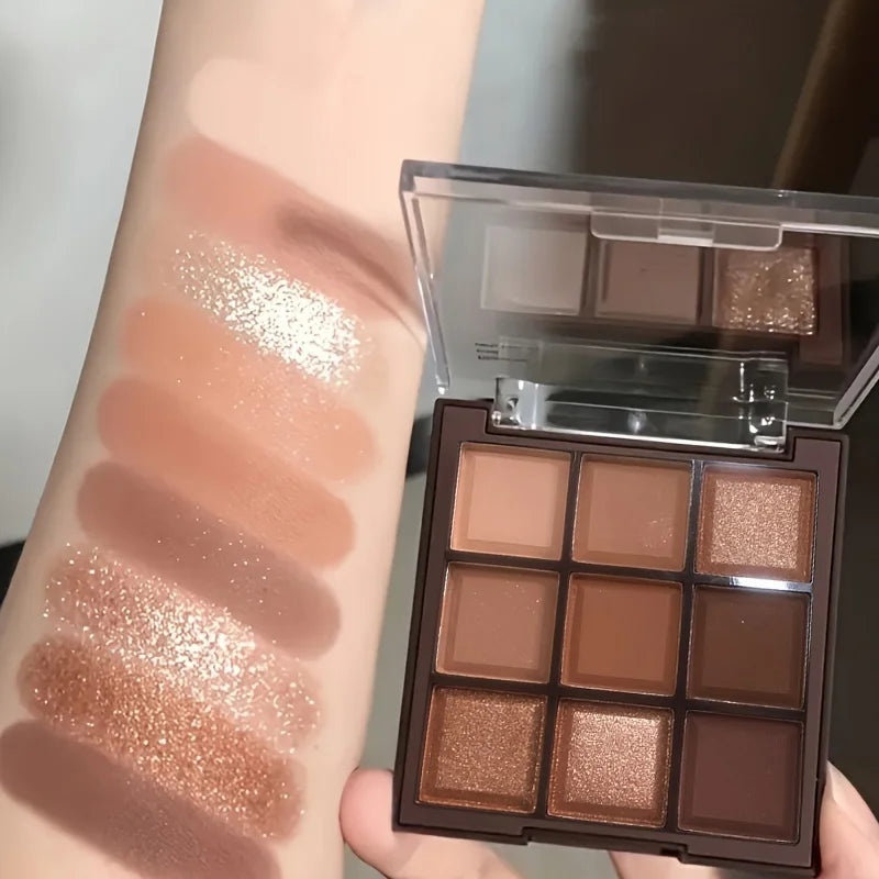 Lidschatten-Palette Mocha Chocolate 9 Farben – Matt, Perl & Glitter