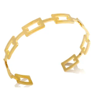 Fashion Simple Stainless Steel 3 Crystal Bracelet Bangle