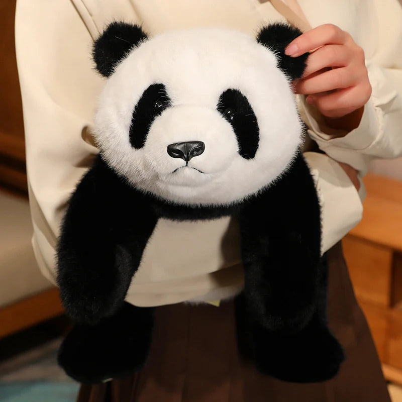 Panda-Plüschtier – Weiches Kuscheltier in Tierform – Gemütliches Sitzkissen, Bodenpolster und Dekokissen – Geschenk für Mädchen