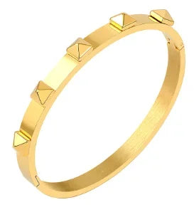 Fashion Simple Stainless Steel 3 Crystal Bracelet Bangle
