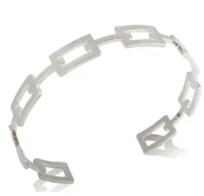 Modisches, schlichtes Edelstahl-Armband mit 3 Kristallen – Elegantes Armreif-Design