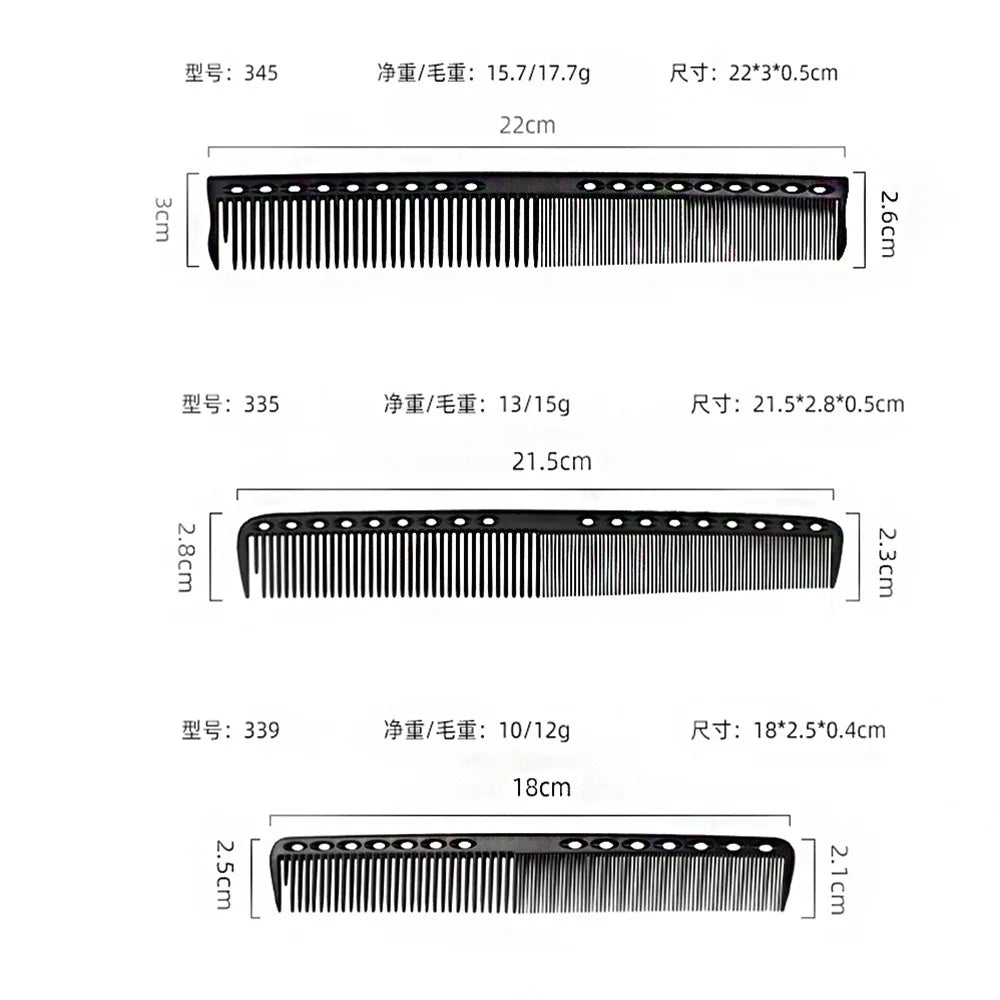 14Styles Hairdressing Carbon Comb for Haircut Barber Anti Static Black Rat Tail Comb Beauty Professional Hair Styling Tools Comb