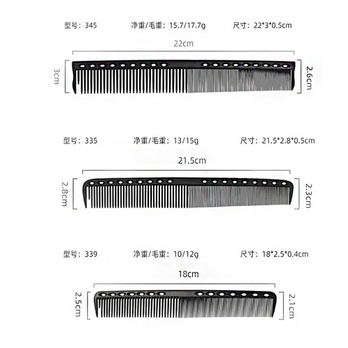 14Styles Hairdressing Carbon Comb for Haircut Barber Anti Static Black Rat Tail Comb Beauty Professional Hair Styling Tools Comb