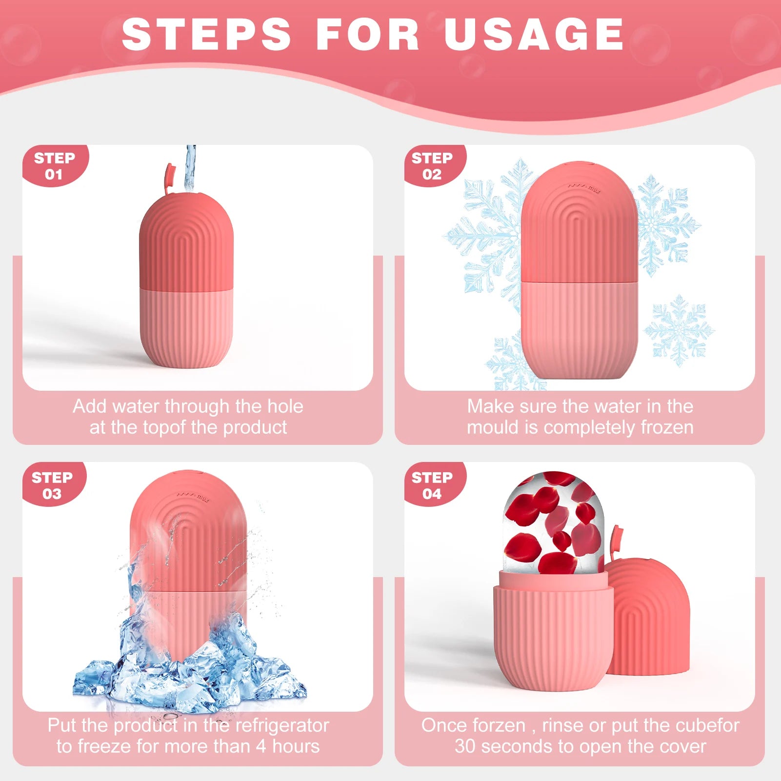 Silikon Eis-Würfel-Form für Gesicht – Kühlender Beauty-Eisroller