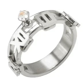 Stainless Steel Ring for Women Inlaid Zircon Rings Waterproof Romantic Fashion Jewelry