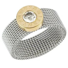 Personality Round Beads Ring Band Small Clear Crystal Zircon Waterproof Stainless Steel Rings Simple Granular Fine Jewelry