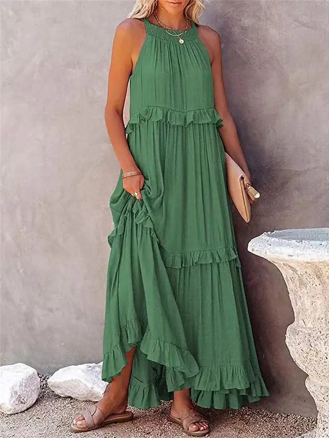 Lotus leaf edge dresses for women