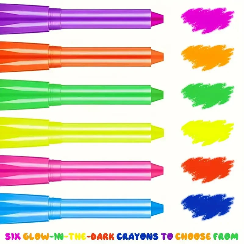 UV Neon Gesichtsfarben-Set 6-teilig – Leuchtet unter UV-Licht, Wasserbasierende Formel