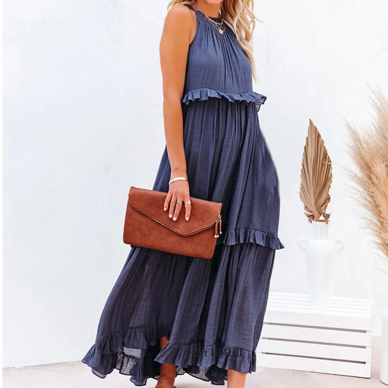 Lotus leaf edge dresses for women
