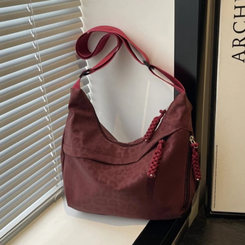 Leopard Crossbody Hobo Tasche Damen – Große Schultertasche für Pendlerinnen