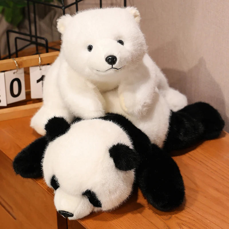 Panda-Plüschtier – Weiches Kuscheltier in Tierform – Gemütliches Sitzkissen, Bodenpolster und Dekokissen – Geschenk für Mädchen