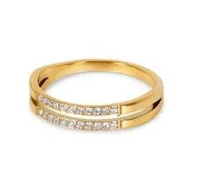 Stainless Steel Ring for Women Inlaid Zircon Rings Waterproof Romantic Fashion Jewelry