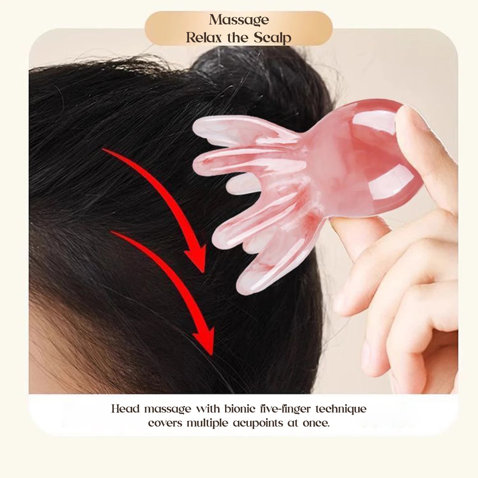 Oktopus-Massagekamm aus Harz – Kopfhaut-Massage & Meridian-Gua-Sha