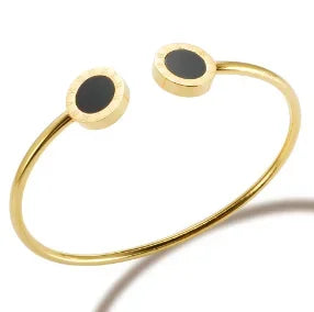 Fashion Simple Stainless Steel 3 Crystal Bracelet Bangle