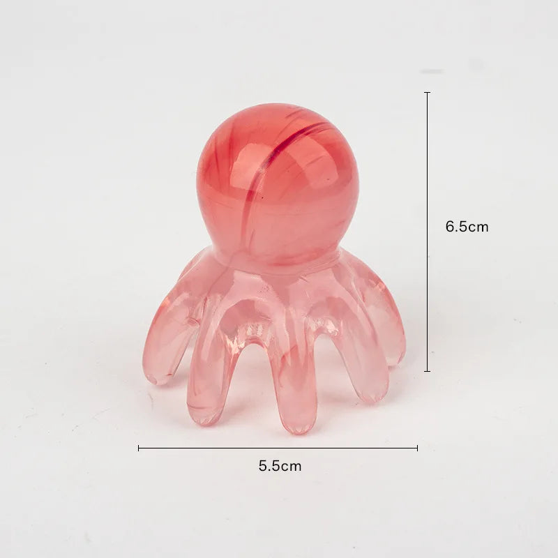 Oktopus-Massagekamm aus Harz – Kopfhaut-Massage & Meridian-Gua-Sha