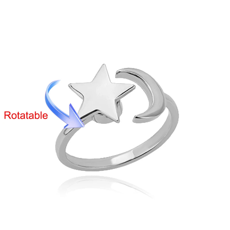 Drehring Vierblättriges Kleeblatt – Anti-Stress-Ring Gold Edelstahl
