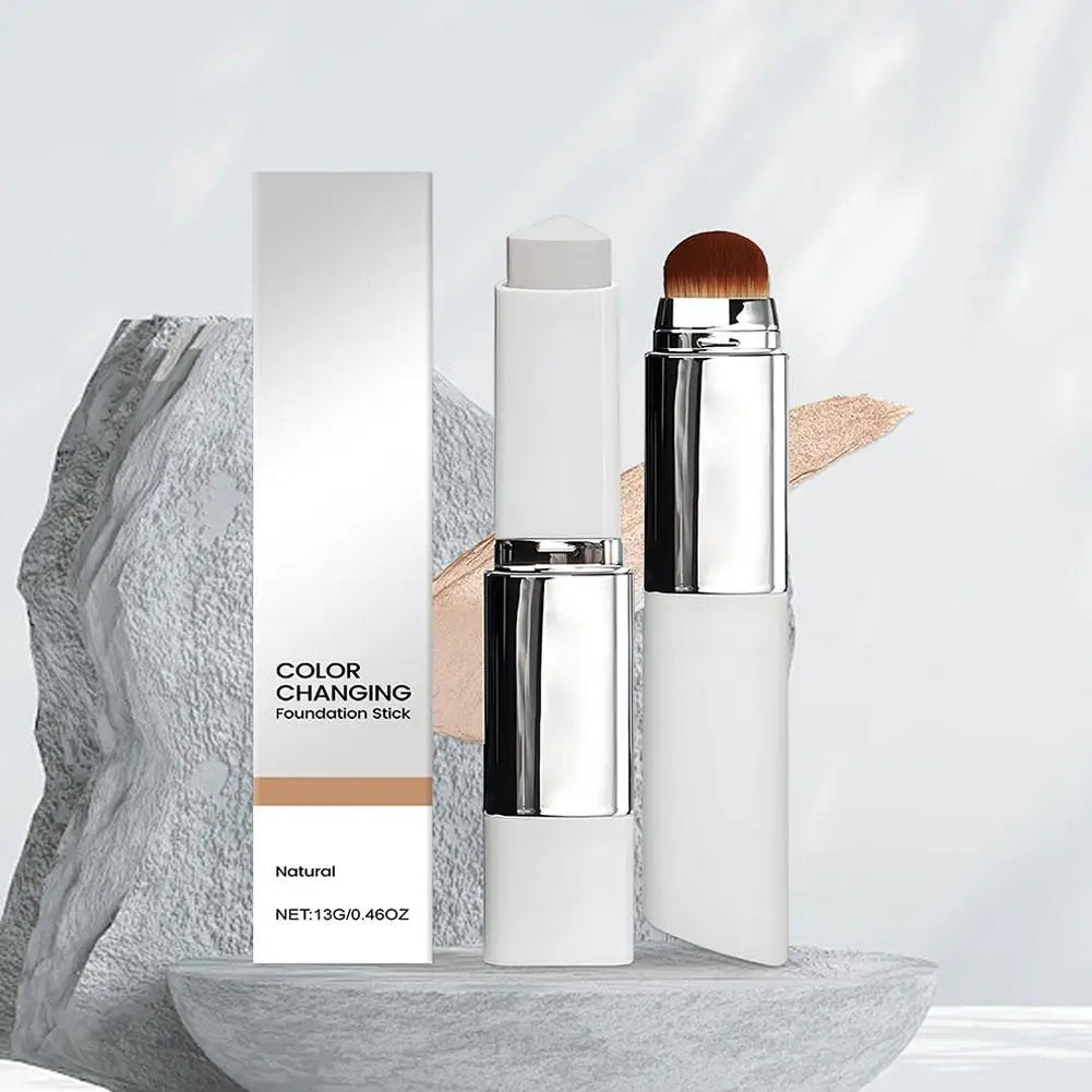 2-in-1 Farbwechselnde Foundation-Stick-Flüssigfoundation – Leicht, Feuchtigkeitsspendend & Aufhellend – Farbwechselnde Foundation für alle Hauttypen