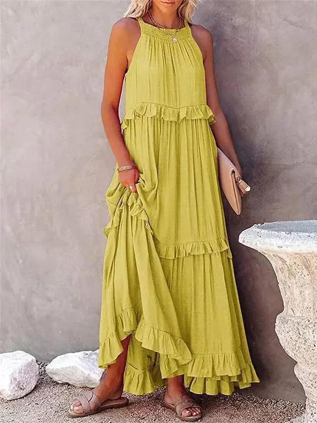 Lotus leaf edge dresses for women