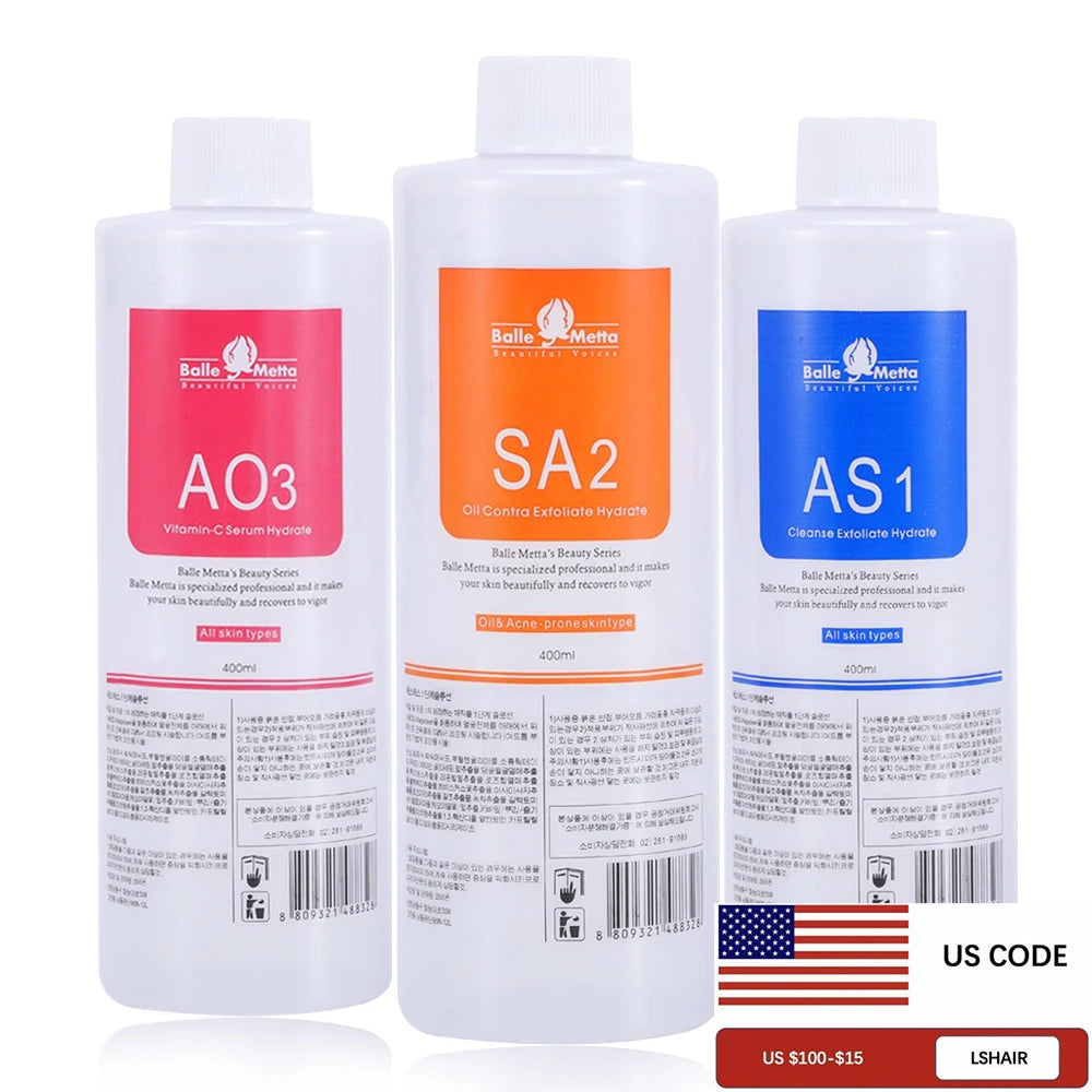 Aqua-Peeling-Serum Set 3x1200ml – AS1 SA2 AO3 für Beauty-Geräte
