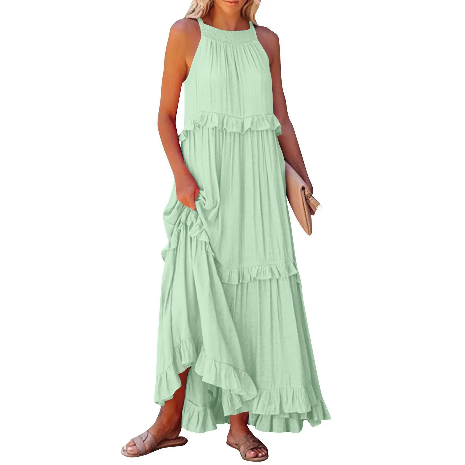Lotus leaf edge dresses for women