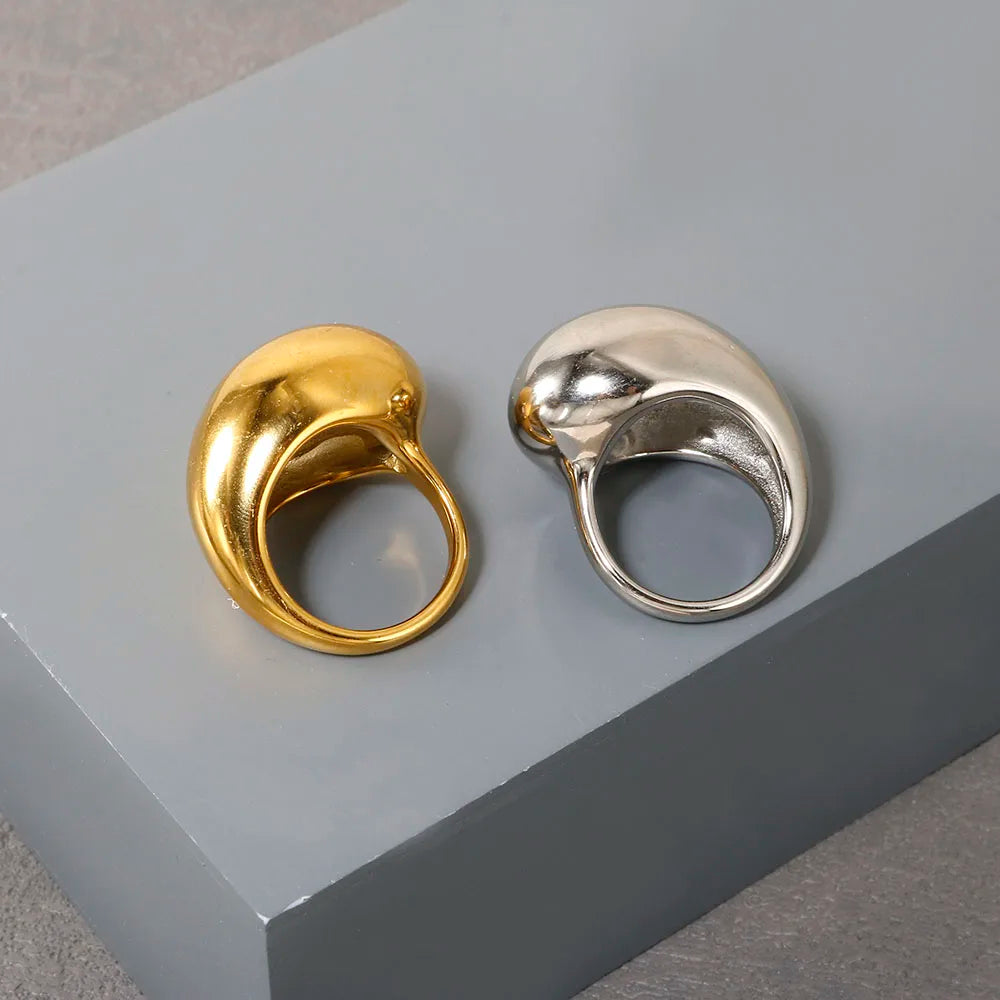 Individueller Ring mit runden Perlen – Schmaler Ring mit klaren Kristall-Zirkonia-Steinen – Wasserfester Edelstahlring – Schlichter feiner Schmuck