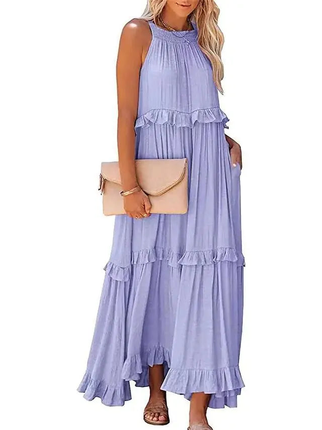 Lotus leaf edge dresses for women